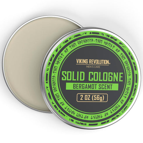 Viking Revolution Bergamot Solid Cologne for Men, 2 Oz - Travel Cologne Balm (1 pack)