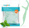 100 Count Twin-Line Dental Flossers, LIAMOSS Mint Flavor Picks for Super Cleanup Teeth, Unbreakable Toothpicks