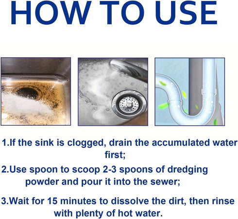 iekufes 1PCS Multi-Purpose Pipeline Dredging Agent, Toilets, Bathroom Drains & Floor Pipes | Safe for All Pipe Types