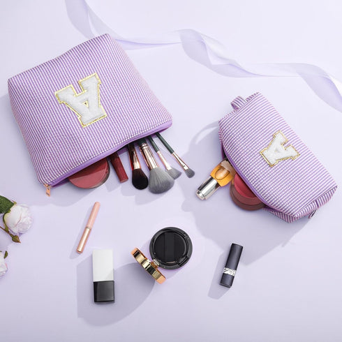Preppy Stuff Cute Cosmetic Bag, Large Makeup Bag for Travel, Personalized Gifts for Women, Daughters, Sisters