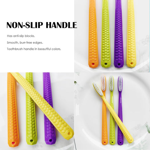 EasyHonor Giant Head Toothbrush - Hard & Firm Bristles BPA Free, 4 Pack White Hard Bristles