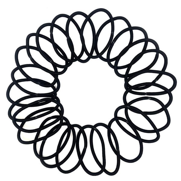 Scunci Effortless Beauty Black Thick Hair No-Damage Elastics - 72 Count