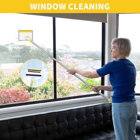 KeFanta Baseboard Cleaner Tool with Handle, 55" Extendable Mop with 4 Reusable Pads for Cleaning Walls & Floors