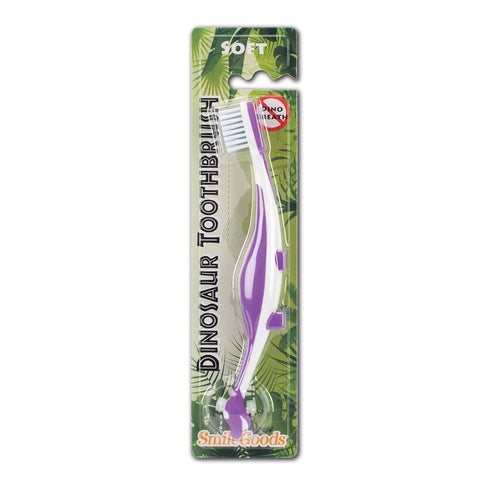 Practicon SmileGoods Y301 Dinosaur Child Toothbrush, Soft Bristle, Individually Packaged, Assorted Colors Bulk Pack