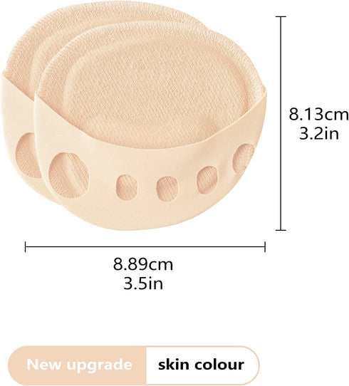 Keroius Pad,4 (4 Ball of Foot Cushions Pairs Honeycomb Fabric Forefoot Pads for Metatarsal,No Show Women's Half Socks