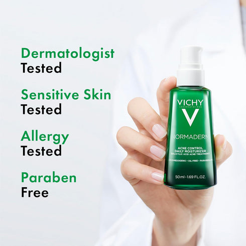 VICHY Normaderm Acne Control Daily Moisturizer, Oil Free Acne Moisturizer for Face, Max Strength 2% Salicylic Acid +