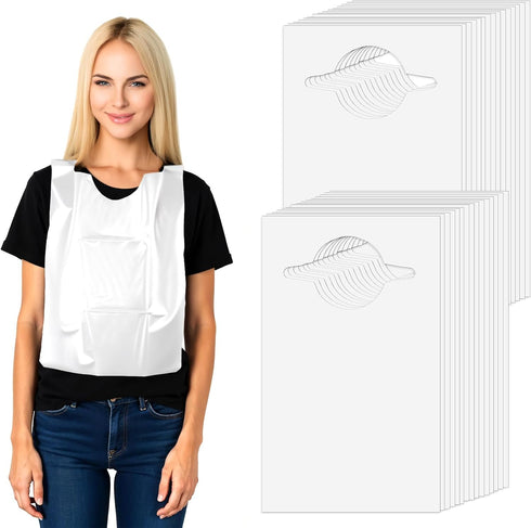 WJIAAA Disposable Bibs, 30 Pack 24" Plastic Adult Bibs for Elderly Senior Men