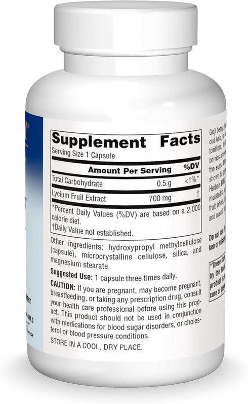 Planetary Herbals Goji Berry Full Spectrum 700mg - 90 Vegetarian Capsules for Health and Longevity