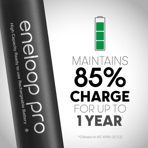 Panasonic BK-3HCCA4BA 4-Battery Pack eneloop pro AA High-Capacity Ni-MH Pre-Charged Rechargeable Batteries