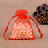 50 Pc 5x7 inch Gift Wrap Bags Red, Organza Sheer Fabric Drawstring Glossy Treat Bags for Baby Shower Favor