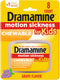 Dramamine Motion Sickness Relief for Kids, Chewable Grape, 8 Count