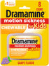 Dramamine Motion Sickness Relief for Kids, Chewable Grape, 8 Count