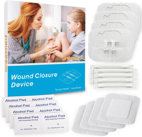 Zip Stitch Emergency Wound Closure Strips, 4 Pcs Laceration Closure Kit for Wounds without Stitches, Butterfly Bandaids