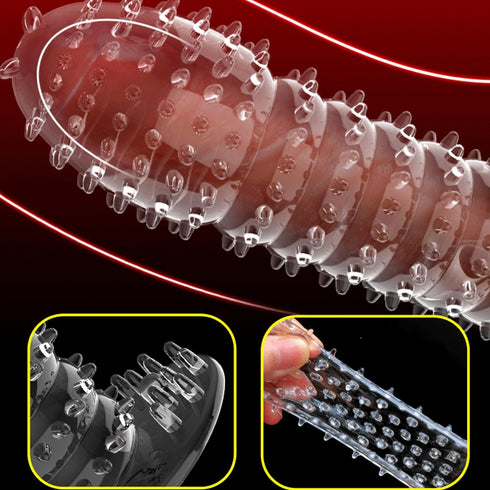 MENABLE Penis Sleeve Cock Sleeve Adult Sex Toys for Men, Transparent Penis Extender Girth Extension Enhancer