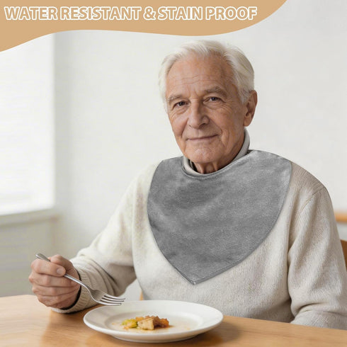 Lunluarai 3 Pack Adult Bibs for Seniors Men Women, Soft Cotton Absorbent Drooling Bibs, Adjustable Clothing Protector