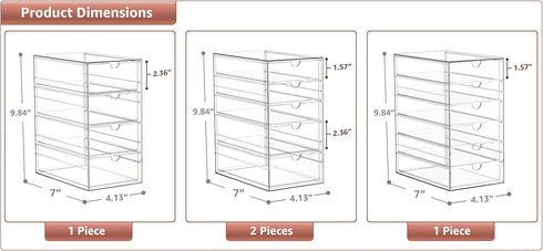 Sorbus Makeup Organizer with 20 Drawers, Acrylic Drawer Organizer for Makeup, Office, Jewelry, and Storage