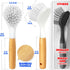 Holikme 3 Pack Dish Brush Set with Bamboo Handle, Kitchen Scrub Brush for Cleaning Dish, Plate, Bowl