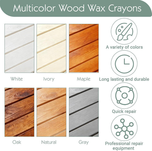 Zorfeter 20 Pack 2 20 Wood Filler Sticks with Scrapers, Colors Wood Wax Crayons Furniture Repair Kit, Scratch Repair
