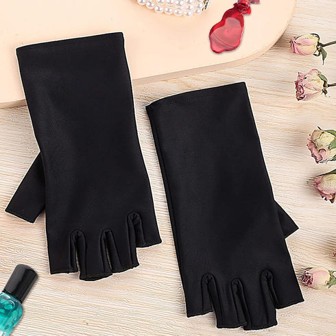 Pimoys UV Gloves for Gel Manicures, Fingerless UV Light Gloves for Gel Nails, UV Protection Manicure Gloves