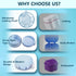 Denture Case with Brush & Portable Toothbrush Box, 100% No-Leak Retainer Box Set for Traveling, Blue