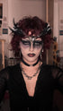 MOSTORY Handmade Black Raven Feather Crown, Gothic Elf Circlet with Raven Skull Tiara for Halloween Cosplay