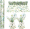 Whaline Eucalyptus Cellophane Wrap Roll, Greenery Clear Wrapping Paper for Gift Basket, 32 Inch x 100 Ft