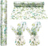 Whaline Eucalyptus Cellophane Wrap Roll, Greenery Clear Wrapping Paper for Gift Basket, 32 Inch x 100 Ft