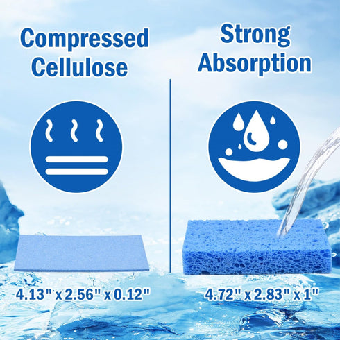 YoleShy 48 Pack Sponges Kitchen Natural Compressed Cellulose Sponges for Dishes Non Scratch for Household Cookware