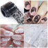 Holographic Nail Foil Transfer Stickers, Black White Lace Laser Foils for Nail Art Supplies, 10 Rolls