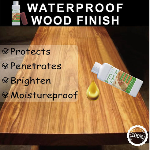 Godora 16 oz Pure Tung Oil - Wood Finishing Sealer for Indoor & Outdoor, Waterproofing for Furniture & Countertops