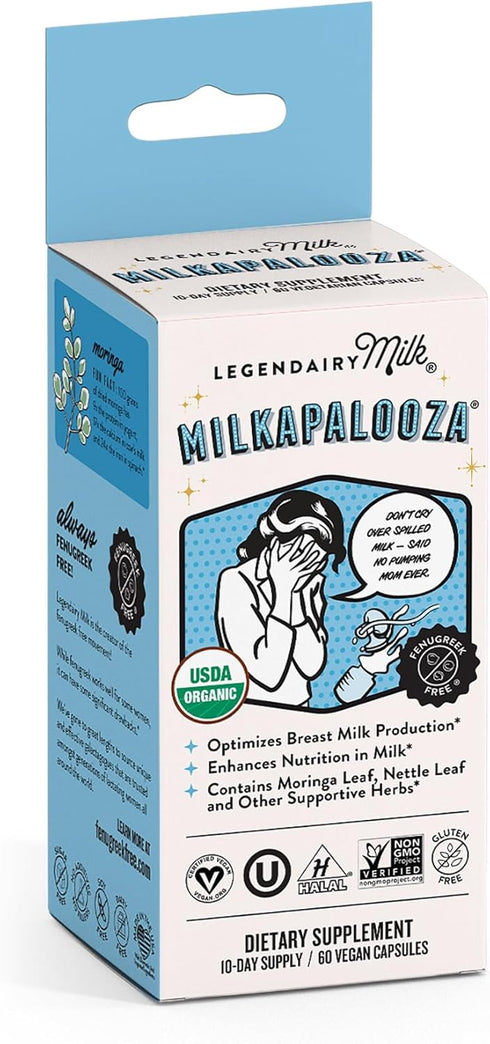Milkapalooza 60ct Legendairy Milk Lactation Supplement for Breastfeeding Moms, Increase Breast Milk Supply with Organic