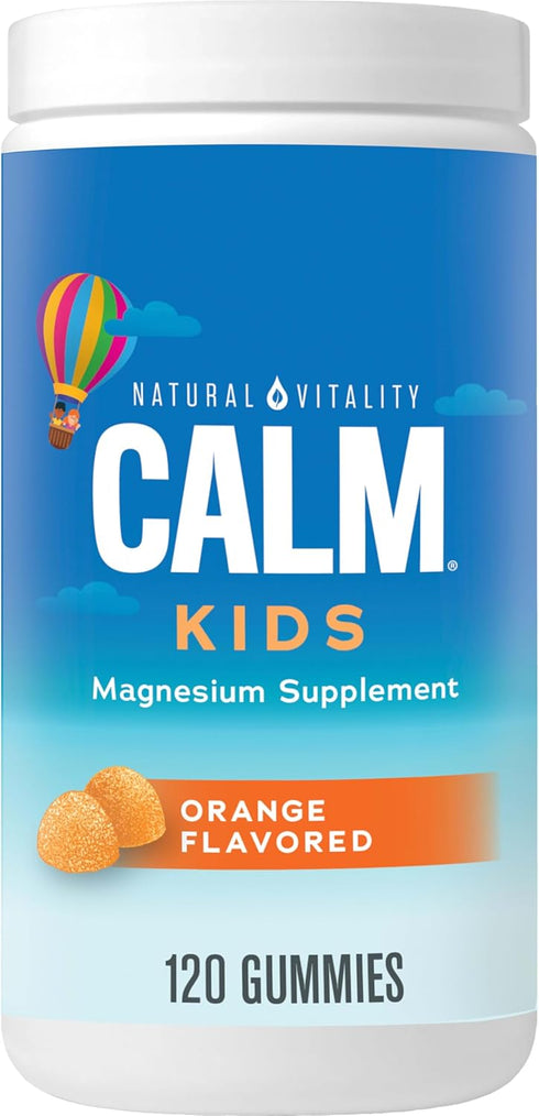 Natural Vitality Calm Kids Supplement, Magnesium Citrate, Stress Relief Gummies, Sweet Citrus, 120 Gummies