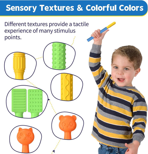 ronfnea 6 Oral Sensory Stimulation Kit with Soft Textured Heads for Speech Therapy & Feeding Support, Muscle Strength