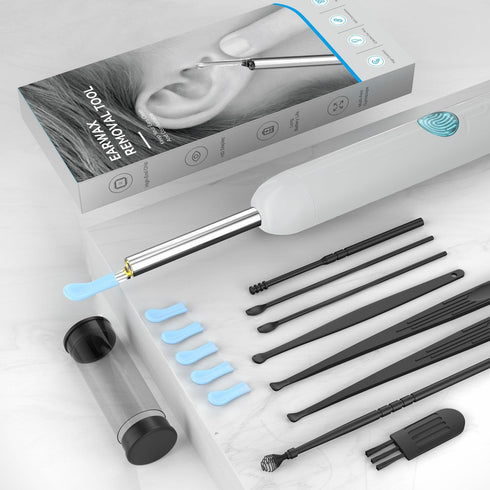 Ear Wax Removal Tool with Camera, 1080P Ear Cleaner with 6 LED Light and 8 Ear Picks for iPhone, iPad, Android