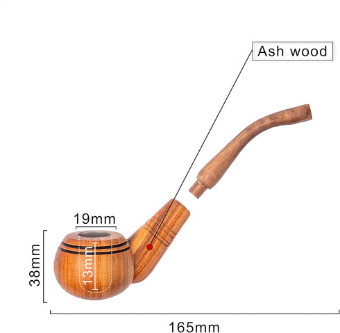 Dr. Watson Wooden Tobacco Pipes Set of 3, Classic Handmade Natural Wood Design
