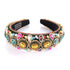 Rhinestone Padded Headband, Baroque Crystal Embellished Hairbands, Colorful Beaded Fashion Hair Hoop Accessory