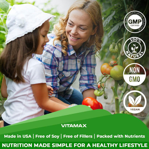 Vitamax Super Fruit and Vegetable Supplements – Organic Whole Superfood Vitamins & Minerals – 90 Veggie & 90 Fruit