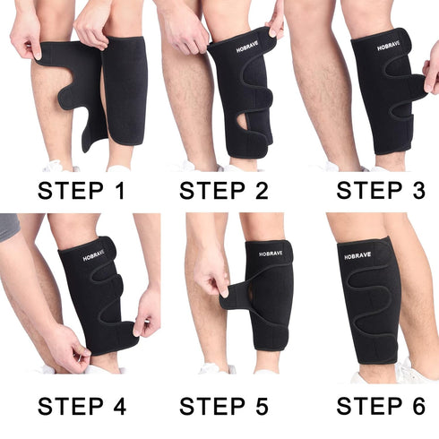 Calf Brace Shin 2 Pack - Compression Wrap Sleeve for Torn Calf Muscle Pain Relief, Adjustable Leg Support
