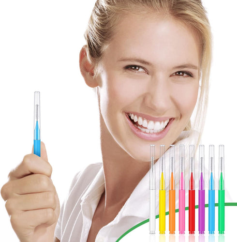 Patelai 80 Pieces Multicolored Braces Brush, Interdental Brush Toothpick Dental Hygiene Tool Kit