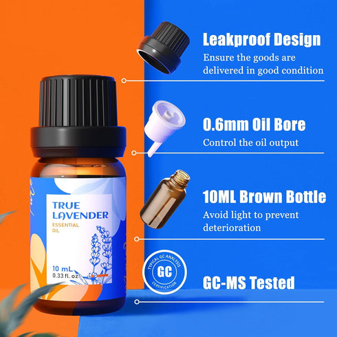 HIQILI Essential Oils for Diffusers - Top 6 Gift Essential Oil Set, 10ML*6