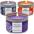 Set 3 Pack 6.2 oz 30-35 Scented Candle Gift for Women, Large Soy Wax Candles in Tins, Each, Hr Burn, Lavender, Orange