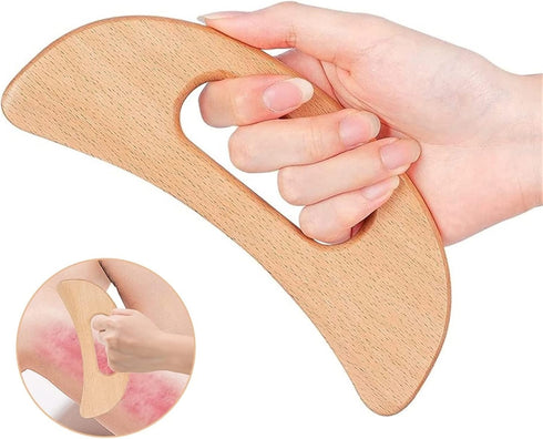 MObyat 1Pcs Wood Therapy Massage Gua Sha Tool Lymphatic Drainage Massager Grip Scraping Board Anti Cellulite for Body