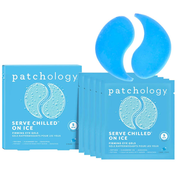 Patchology Iced Cooling Under Eye Mask Patches with Peptides, Cloudberry Oil, Bakuchiol, 5 Pair
