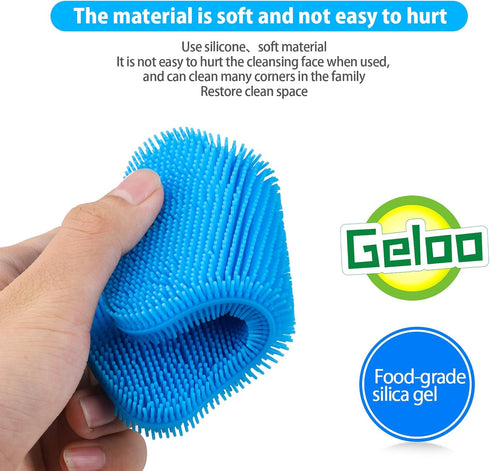 Silicone Sponge Dish Brush, Double Sided Cleaning Brush for Dishes, Kitchen Gadgets and Accessories, 3 Pack