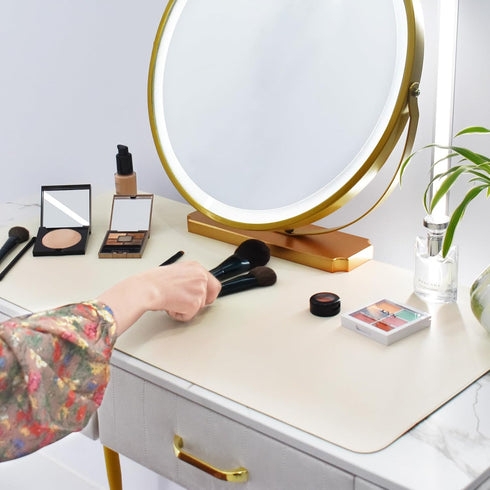 Makeup Mat for Vanity, Dual-Sided Vanity Desk Mat, Easy to Clean Waterproof and Oilproof Vanity Makeup Pads