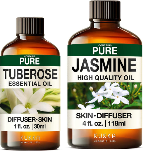 Tuberose Essential Oil for Diffuse & Jasmine Essential Oil for Diffuser Set
