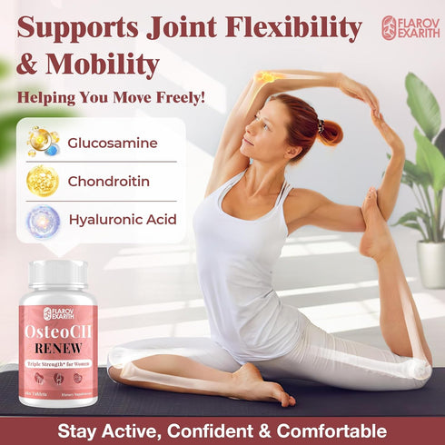 MK-7, D3, 180 Joint Supplements for Women OsteoCII Renew Triple Strength Advanced Joint, Bone & Skin Formula Collagen