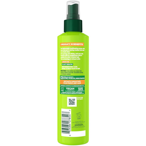 Garnier Fructis 10-in-1 Sleek & Shine for Frizzy, Dry Hair, Plant Keratin, 8.1 Fl Oz
