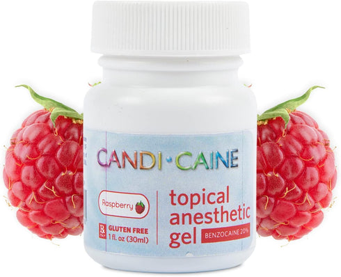 The Essentials Dynamic Dental Candi Caine, Topical Anesthetic Gel, 1 oz, Raspberry Flavor for Oral Care