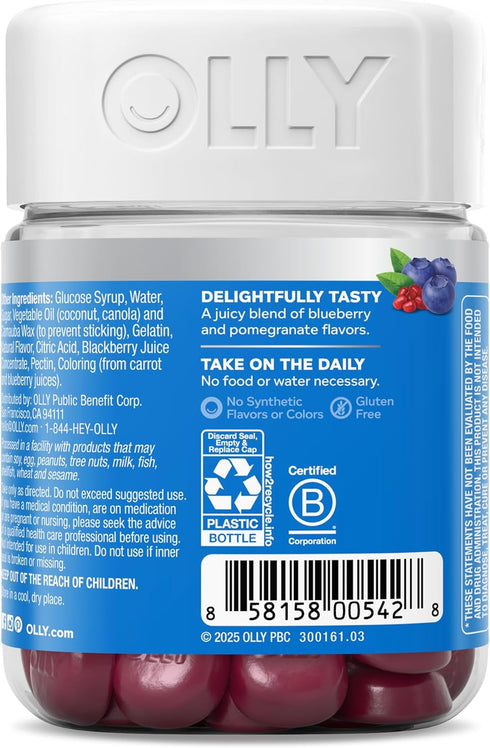 Gummy, 25 50 Count OLLY Glowing Skin Hydrated & Youthful Skin,* Hyaluronic Acid, Collagen Peptides, Sea Buckthorn